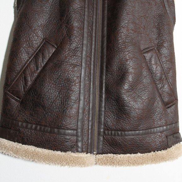 Free People We The Free Bad Habits Cozy Waistcoat Vest Crackle Brown Full Zip - Picture 5 of 14